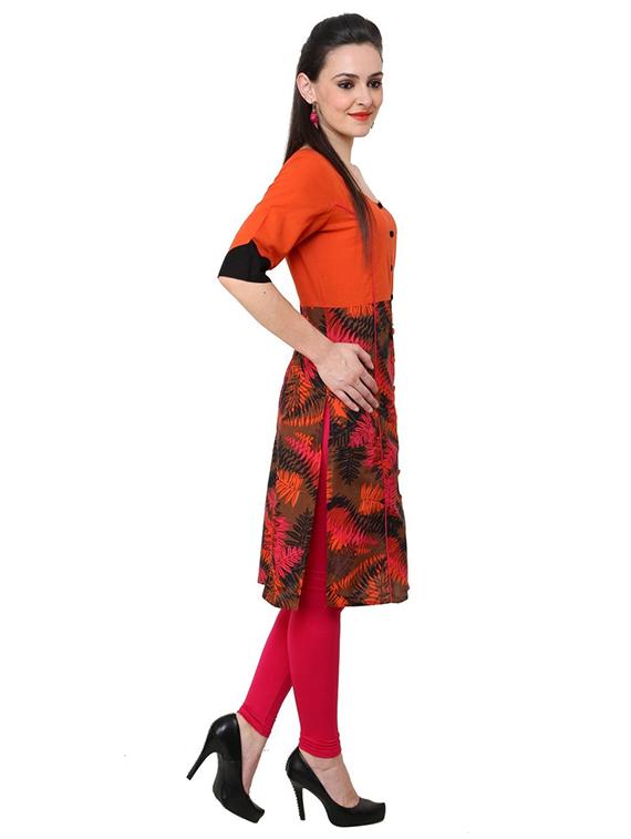women printed round neck kurta - 21742982 - Standard Image - 1
