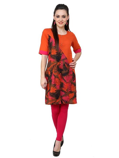 women printed round neck kurta - 21742985 - Standard Image - 0