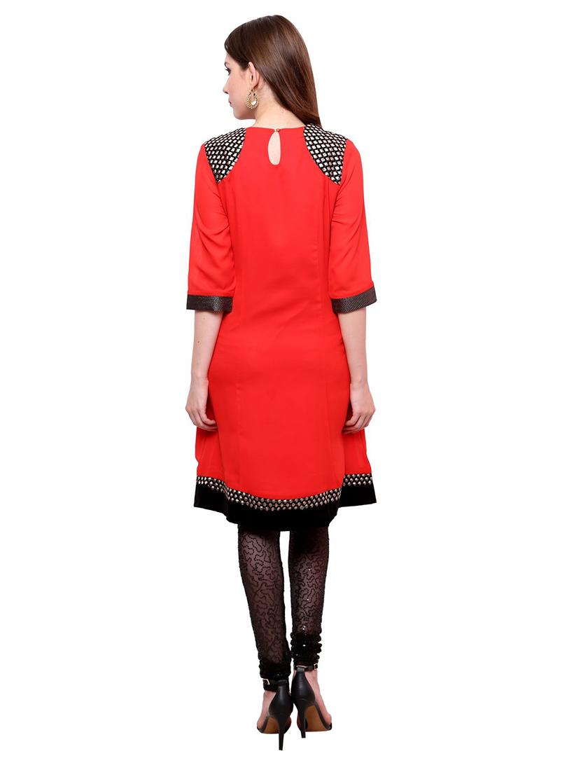 women printed round neck a-line kurta - 21743019 - Standard Image - 1