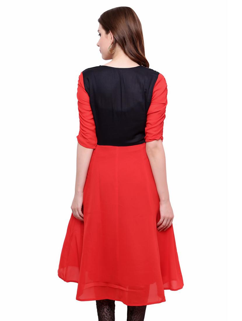 women self design round neck a-line kurta - 21743028 -  Standard Image - 1