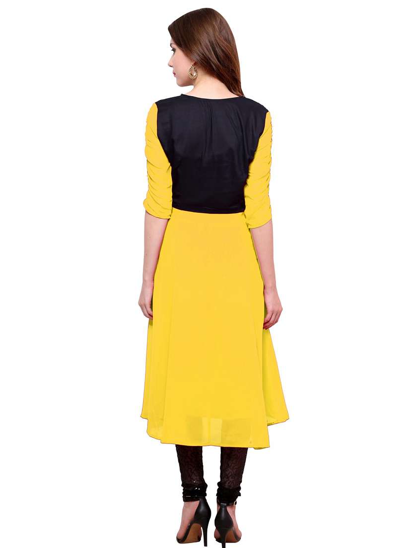 women self design round neck a-line kurta - 21743029 -  Standard Image - 1