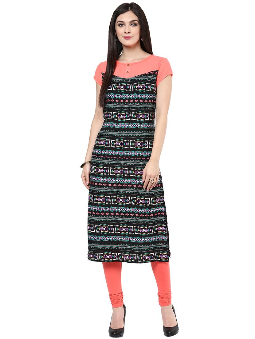 women printed round neck kurta - 21743043 -  Standard Image - 1