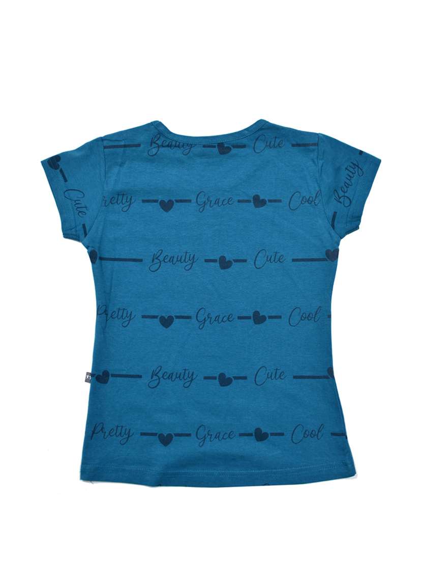 girls printed round neck tee - 21743177 - Standard Image - 1
