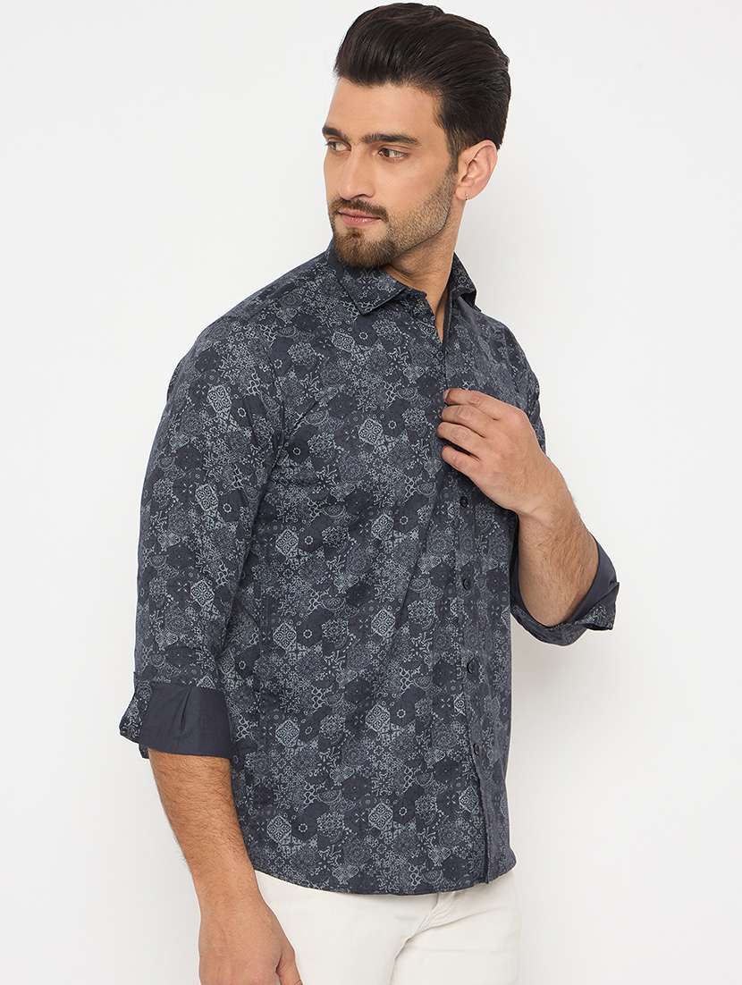 men long sleeves printed casual shirt - 21743187 -  Standard Image - 1