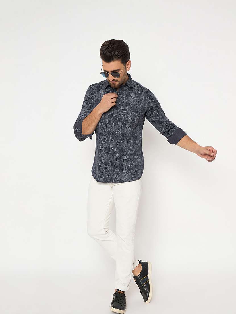 men long sleeves printed casual shirt - 21743187 - Standard Image - 4