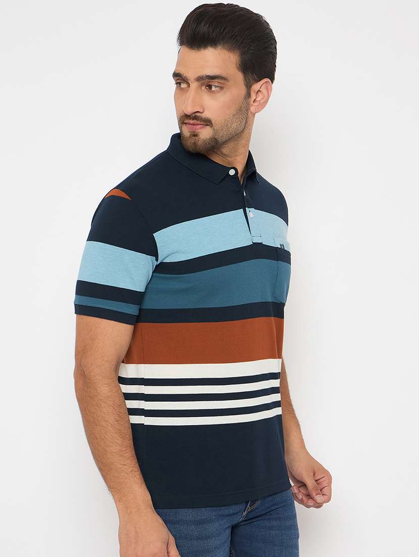 men short sleeves color block polo t-shirt - 21743254 -  Standard Image - 1