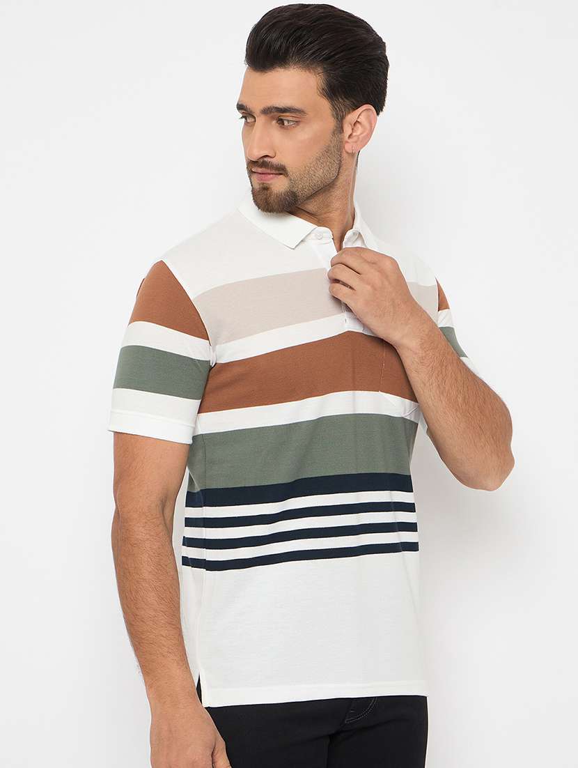 men short sleeves color block polo t-shirt - 21743255 -  Standard Image - 1