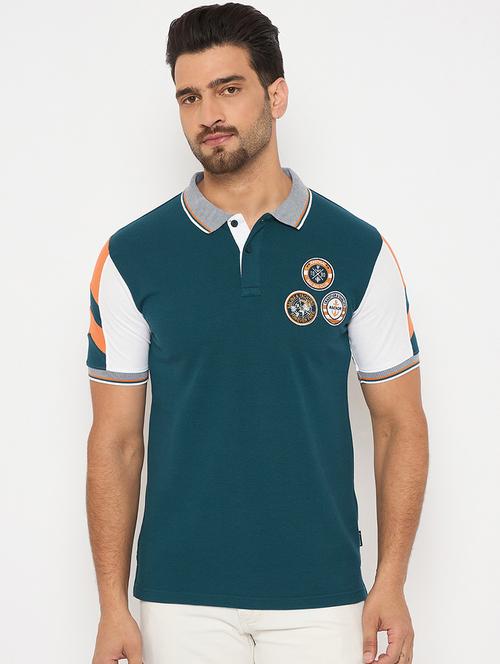 men short sleeves color block polo t-shirt - 21743264 -  Standard Image - 0