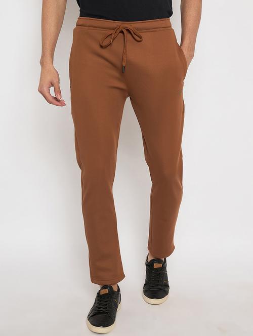 men solid mid rise track pant - 21743285 - Standard Image - 0