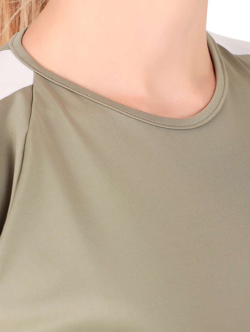 women olive color block active wear co-ords set - 21743330 -  Standard Image - 4