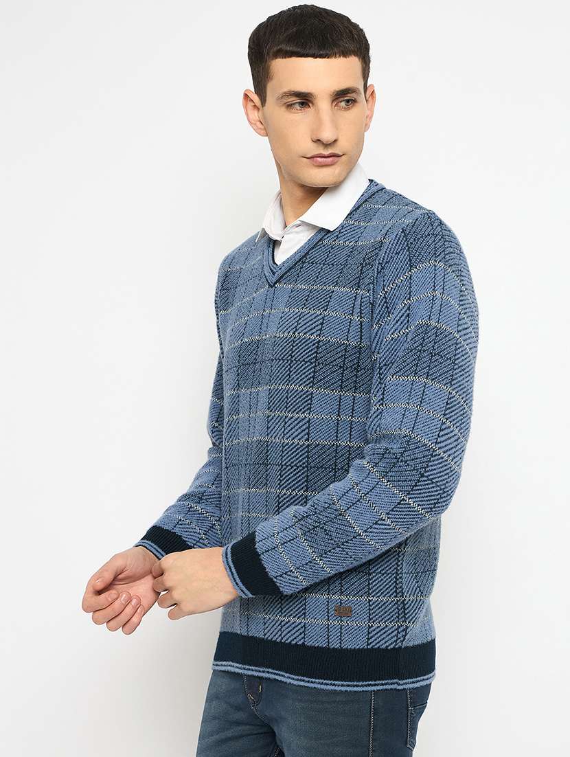men long sleeves self design pullover - 21743335 -  Standard Image - 1