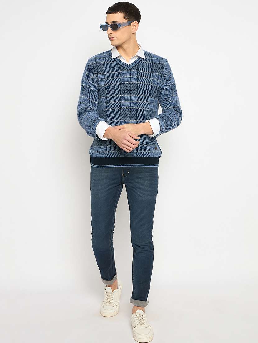 men long sleeves self design pullover - 21743335 -  Standard Image - 4
