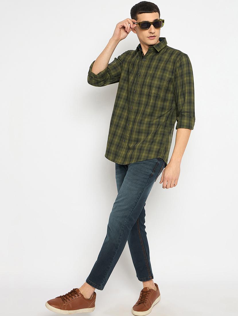 men long sleeves checkered casual shirt - 21743344 - Standard Image - 4