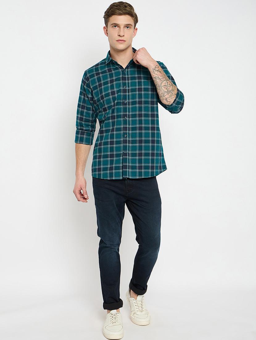 men long sleeves checkered casual shirt - 21743356 - Standard Image - 4