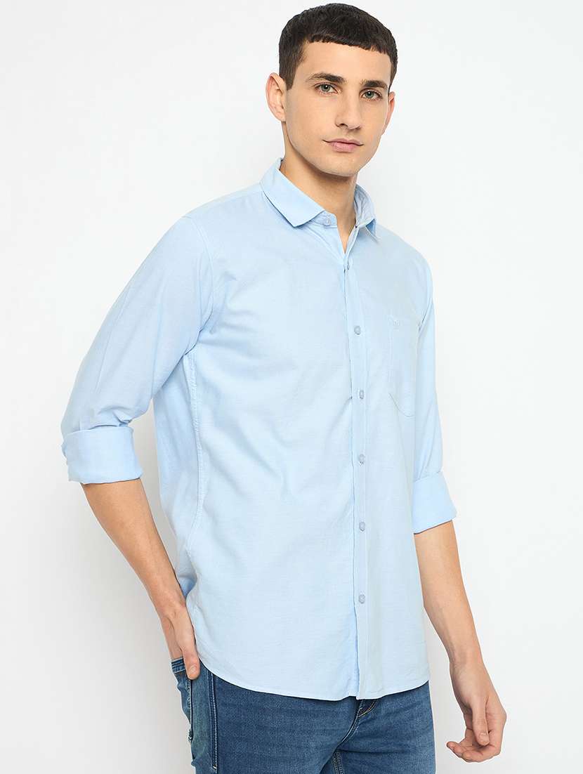 men long sleeves solid casual shirt - 21743361 -  Standard Image - 1