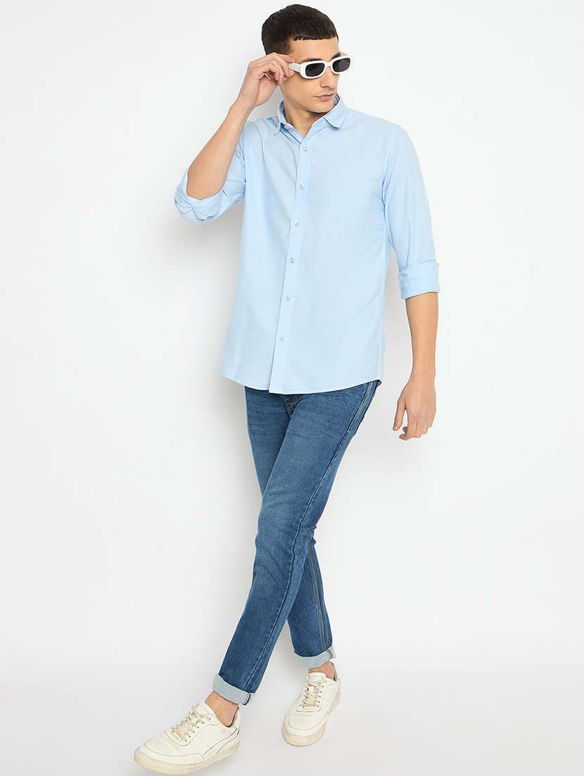 men long sleeves solid casual shirt - 21743361 -  Standard Image - 4