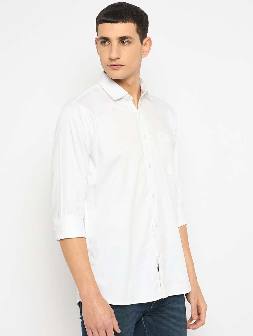 men long sleeves solid casual shirt - 21743362 -  Standard Image - 1