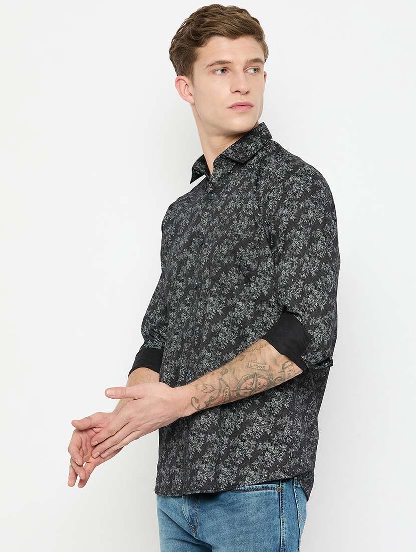 men long sleeves printed casual shirt - 21743366 -  Standard Image - 1