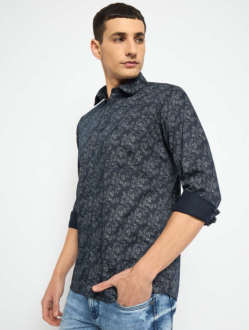 men long sleeves printed casual shirt - 21743367 -  Standard Image - 1