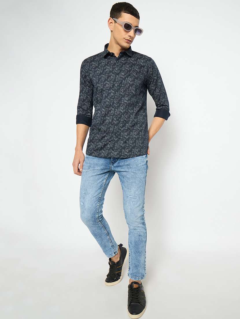 men long sleeves printed casual shirt - 21743367 -  Standard Image - 4
