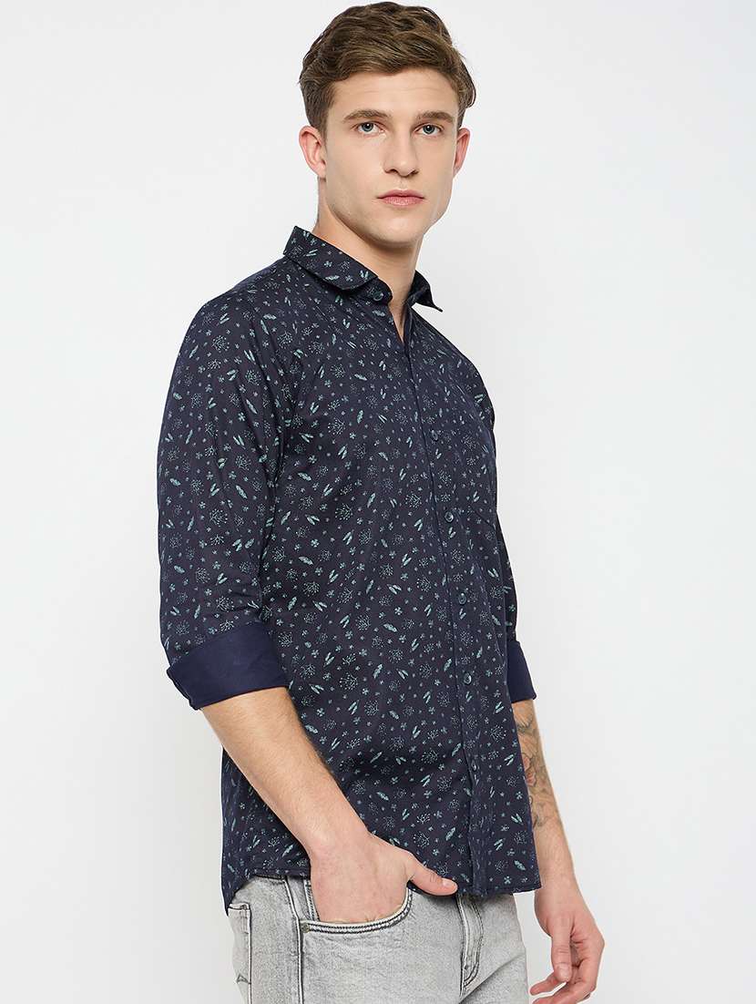 men long sleeves printed casual shirt - 21743372 -  Standard Image - 1