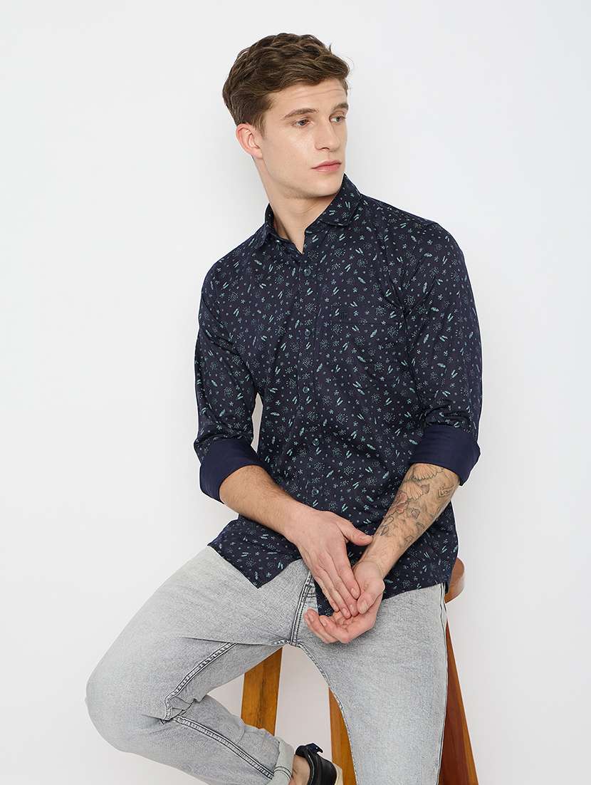 men long sleeves printed casual shirt - 21743372 -  Standard Image - 4