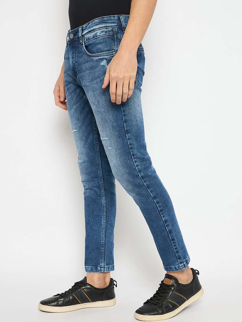 men mid rise distressed jeans - 21743380 -  Standard Image - 1