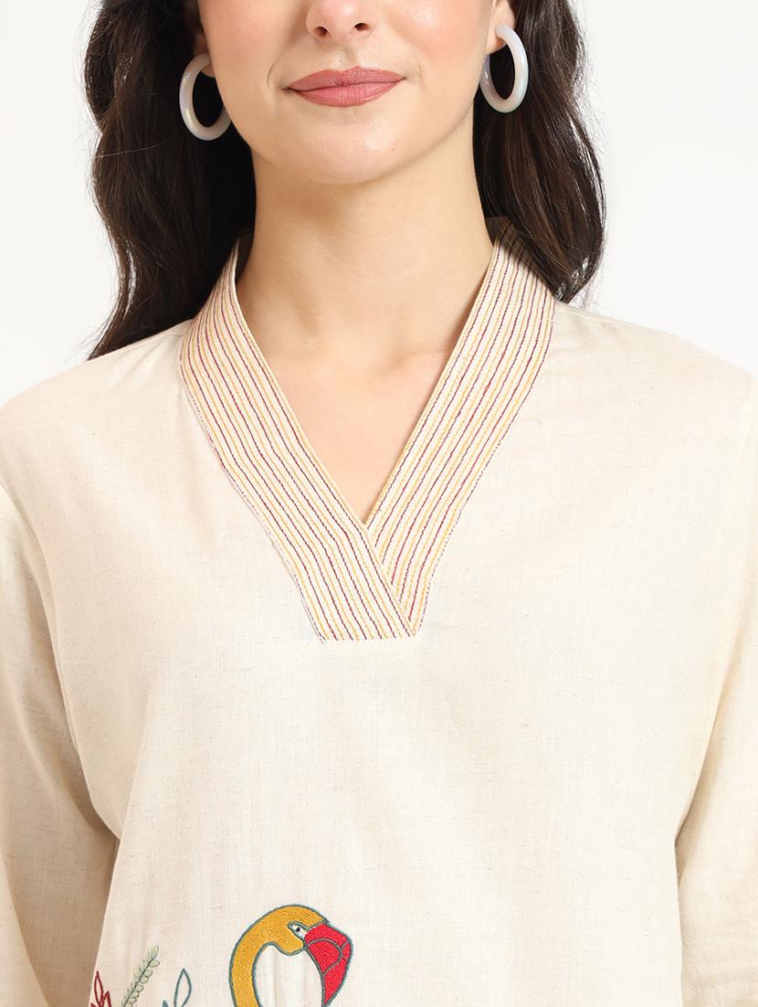 women printed three quarter sleeve tunic - 21743412 - Standard Image - 6