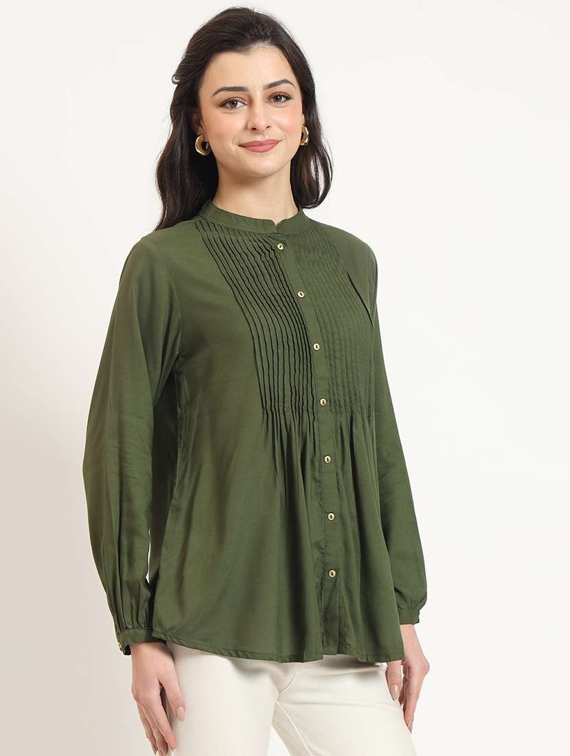 women solid long sleeve top - 21743415 -  Standard Image - 1
