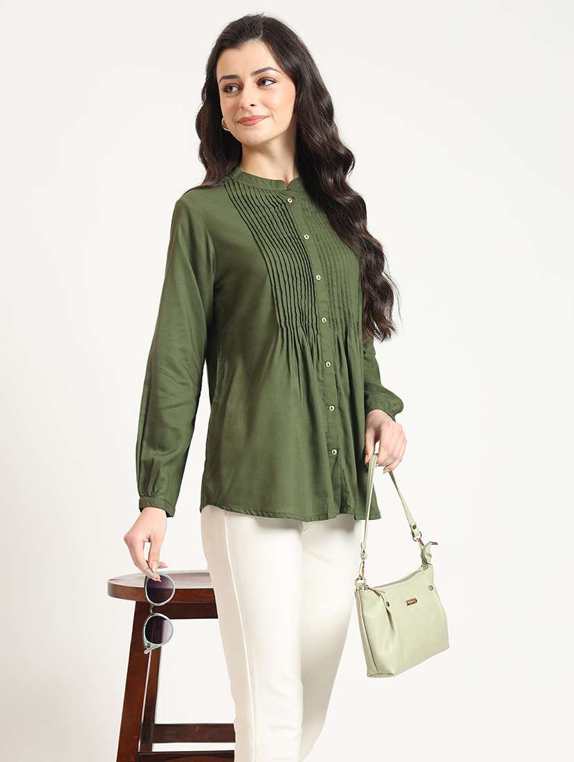 women solid long sleeve top - 21743415 - Standard Image - 4