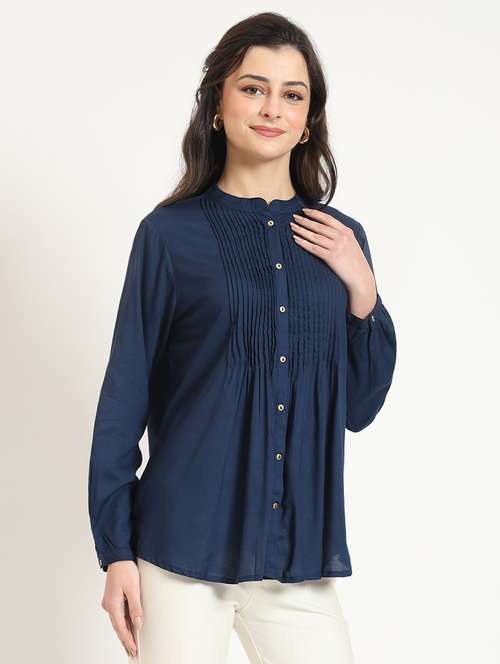 women solid long sleeve top - 21743418 -  Standard Image - 0
