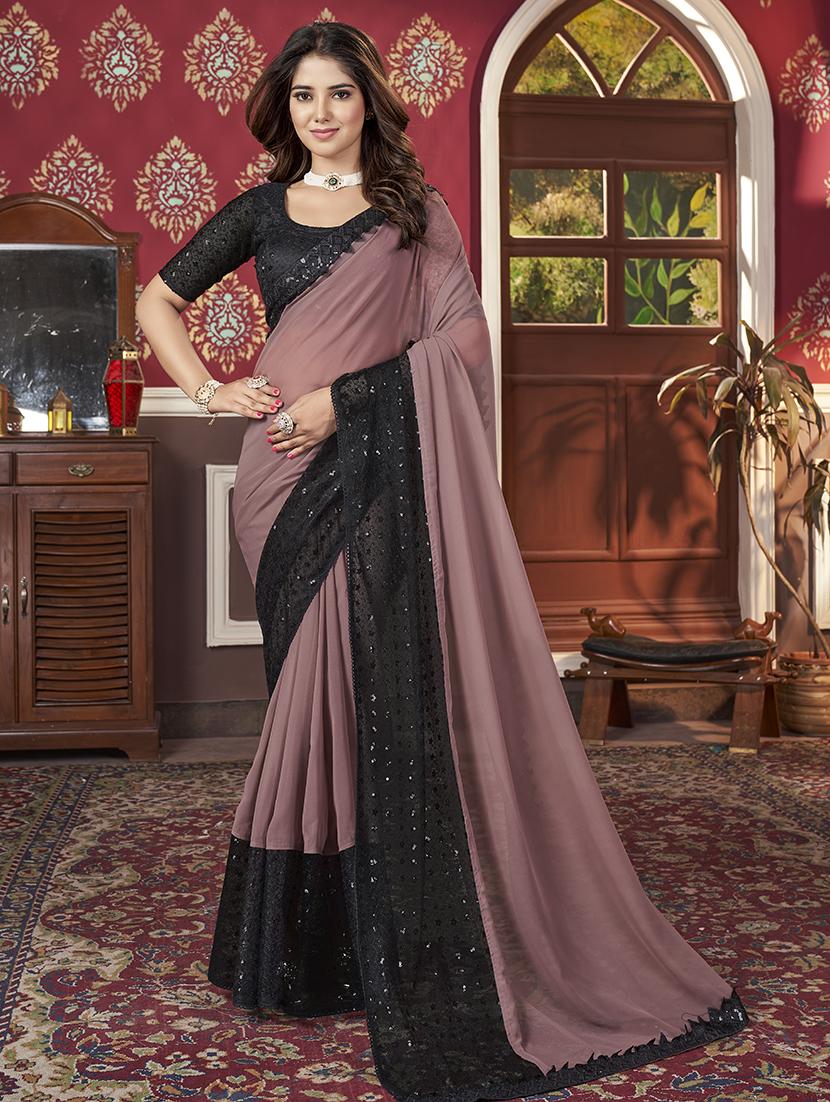 women embroidered bordered saree with blouse - 21743652 - Zoom Image - 0