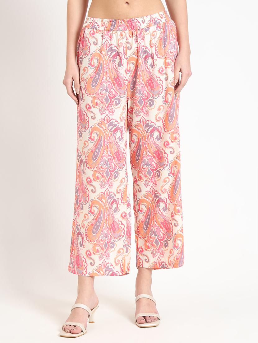women cream printed sleeveless kurta palazzo set - 21743653 - Standard Image - 4