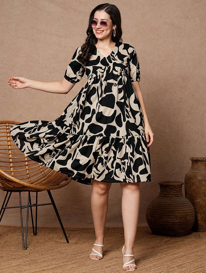 women printed tiered dress - 21743655 -  Zoom Image - 0