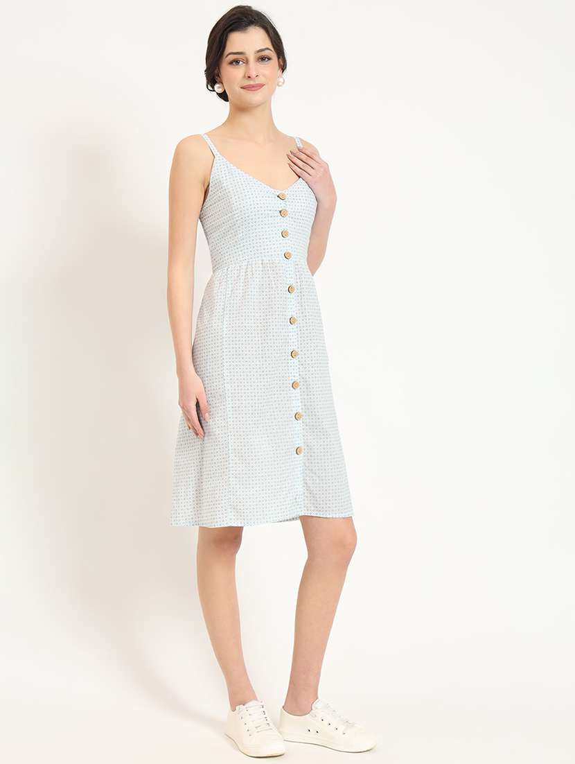 women printed a-line dress