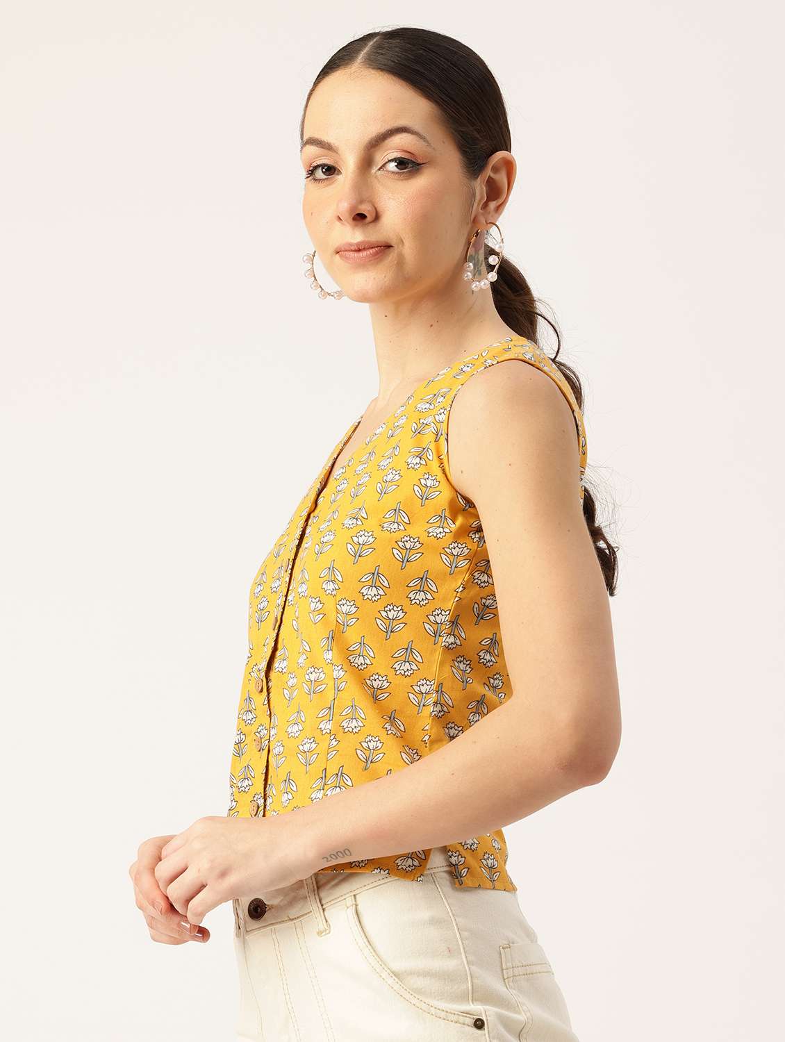 women printed sleeveless top - 21743720 -  Standard Image - 1