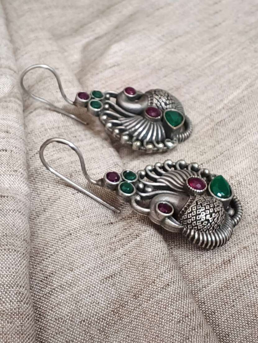 women silver brass drop earrings - 21743729 - Standard Image - 1