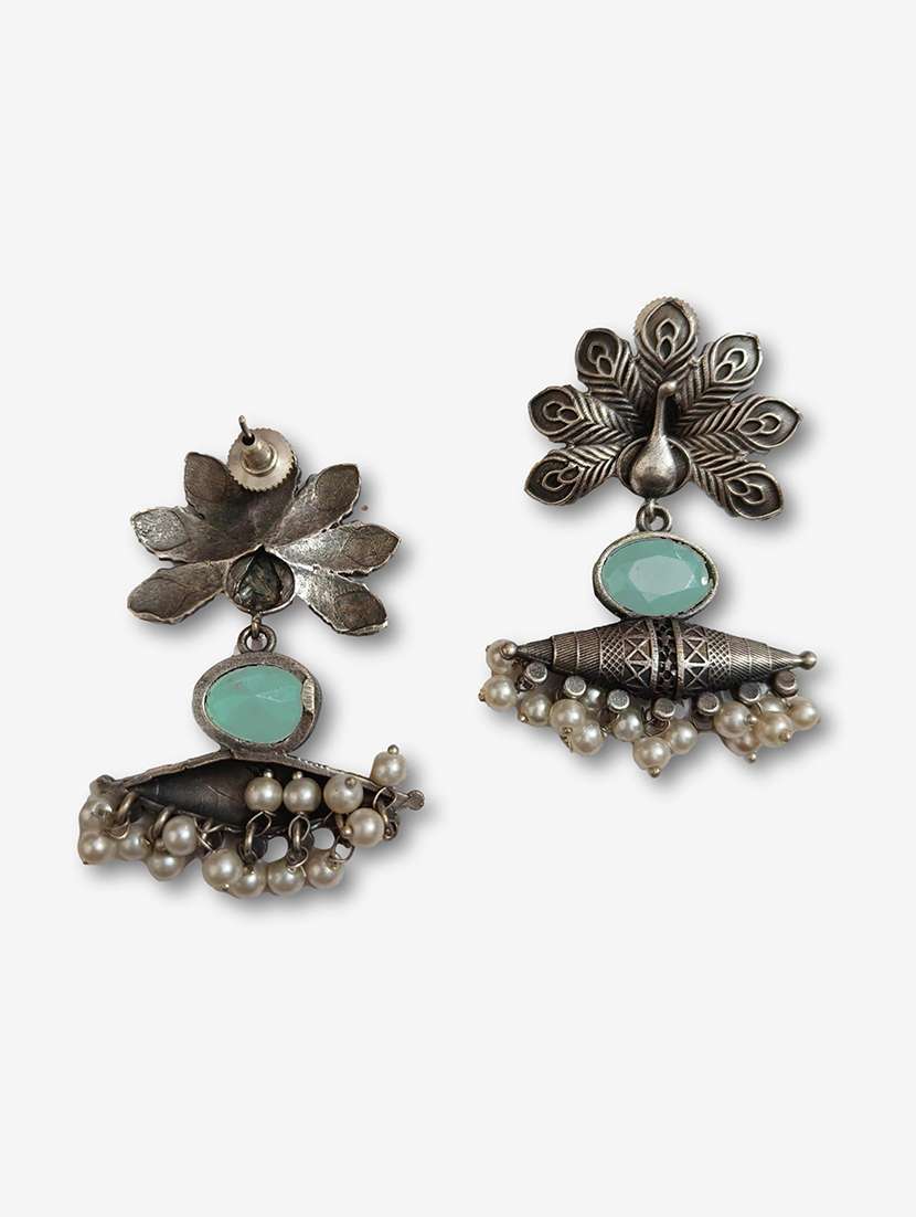 women silver brass drop earrings - 21743731 -  Standard Image - 1