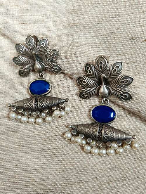 women silver brass drop earrings - 21743732 -  Standard Image - 0