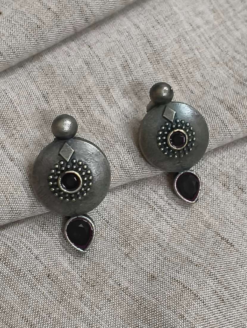 women silver brass drop earrings