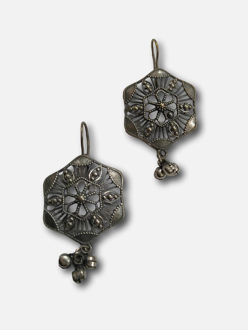 women silver brass drop earrings - 21743751 -  Standard Image - 1