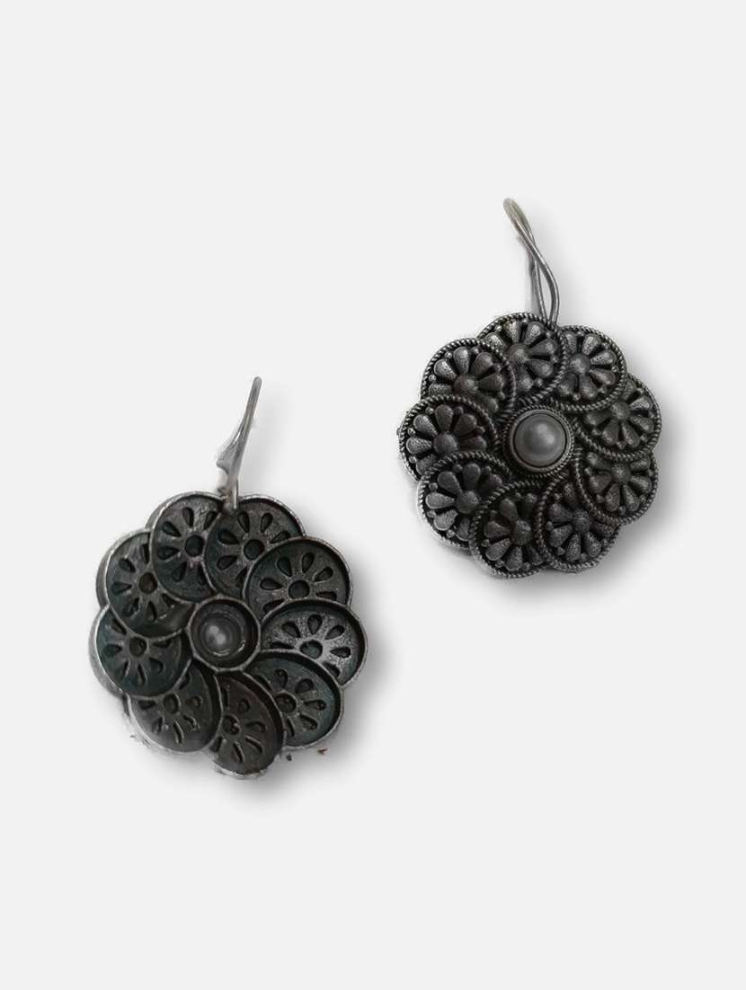 women silver brass drop earrings - 21743756 - Standard Image - 1