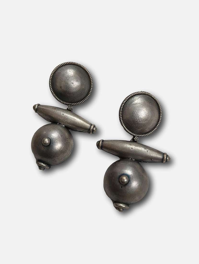 women silver brass drop earrings - 21743760 -  Standard Image - 1