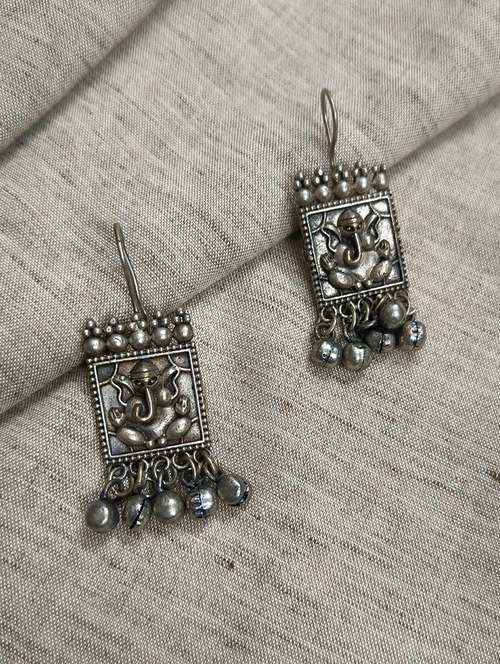 women silver brass drop earrings - 21743766 -  Standard Image - 0