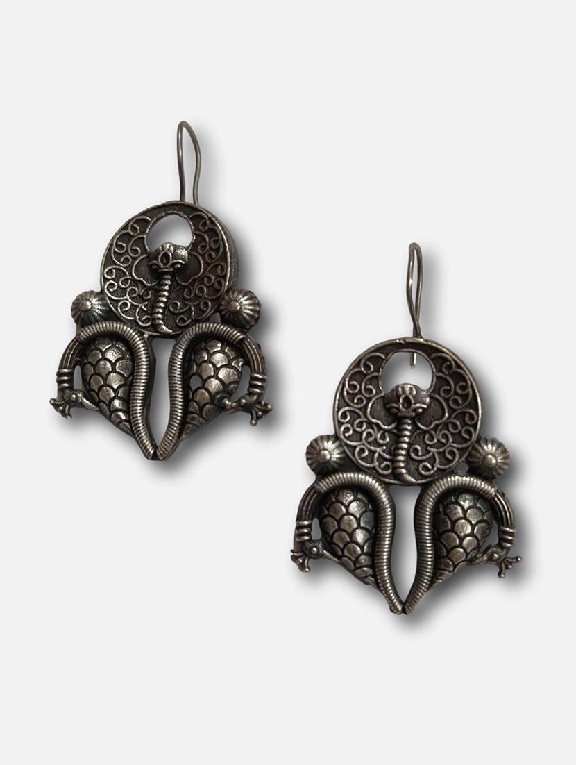 women silver brass drop earrings - 21743773 - Standard Image - 1