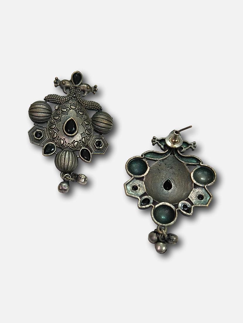 women silver brass drop earrings - 21743777 - Standard Image - 1