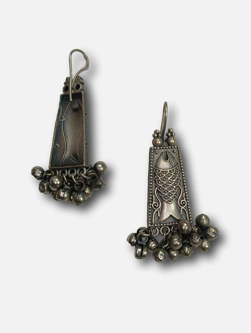 women silver brass drop earrings - 21743778 -  Standard Image - 1