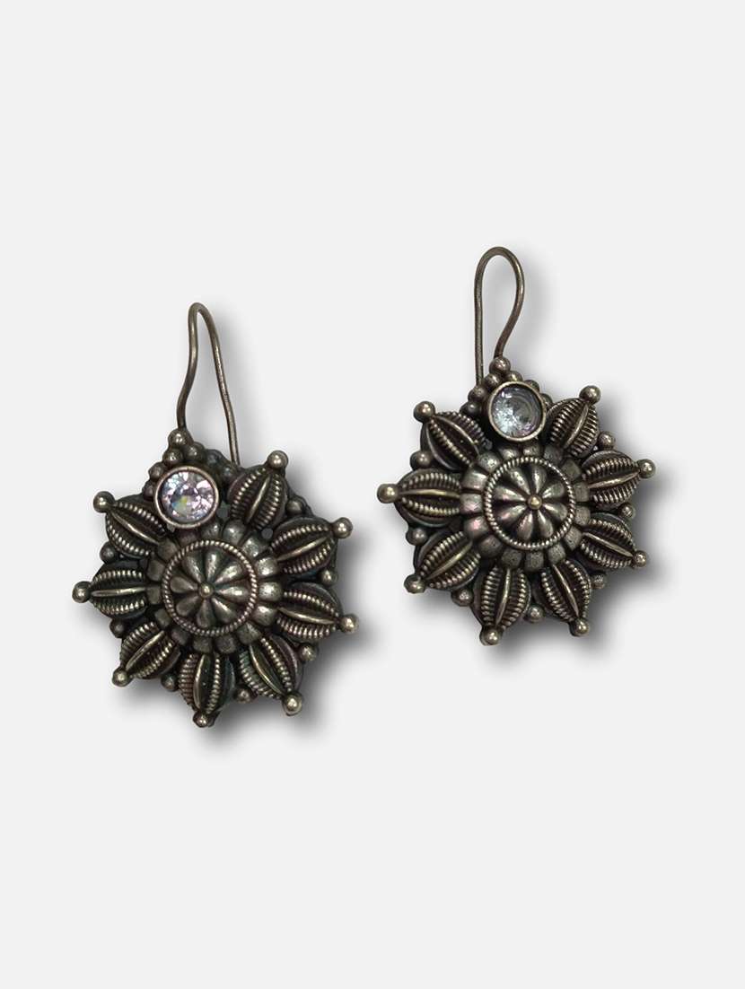 women silver brass drop earrings - 21743780 -  Standard Image - 1