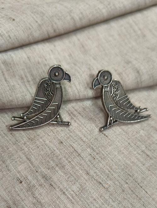 women silver brass studs earrings - 21743783 - Standard Image - 0
