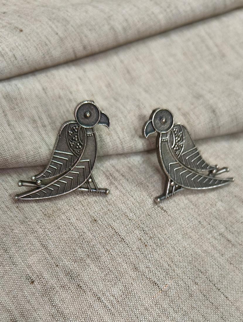 women silver brass studs earrings - 21743783 - Zoom Image - 0
